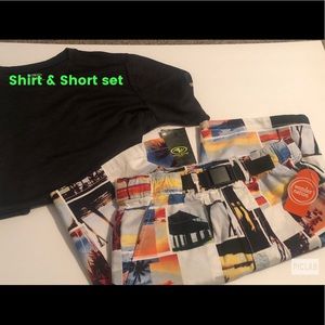 NWT 2 piece Shirt & Shorts Boys size lg 10-12